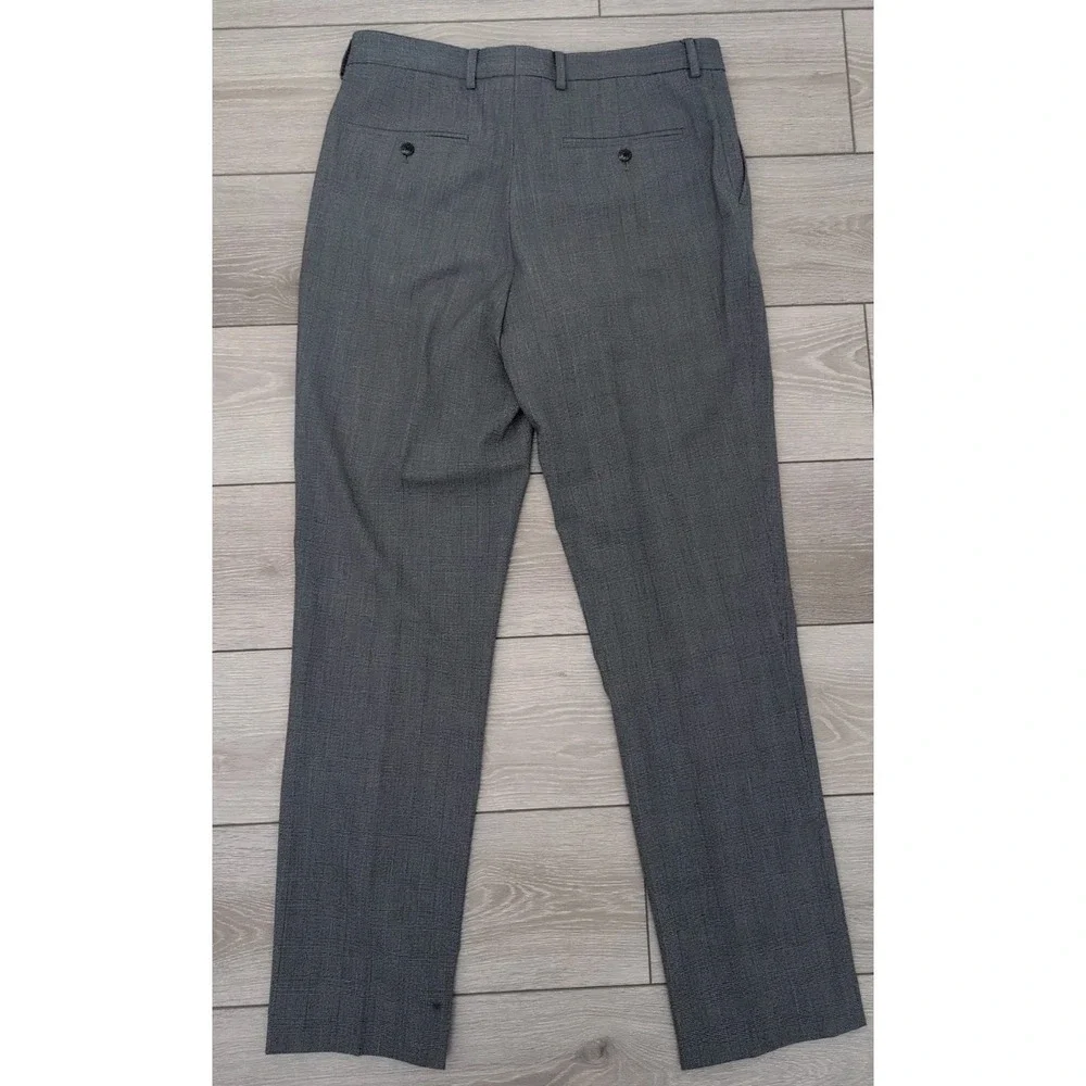 Ben Sherman Mens Bell 40L 34W Gray‎ Plaid 2pc Suit